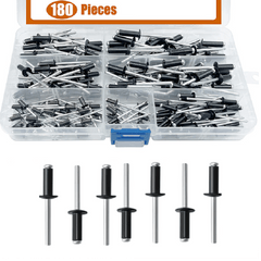 180 Pcs Pop Rivet Aluminium Break Mandrel Blind Rivets Nail
