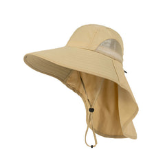 UPF50 Sun Protection Wide Brim Hat with Neck Flap for Men and Women