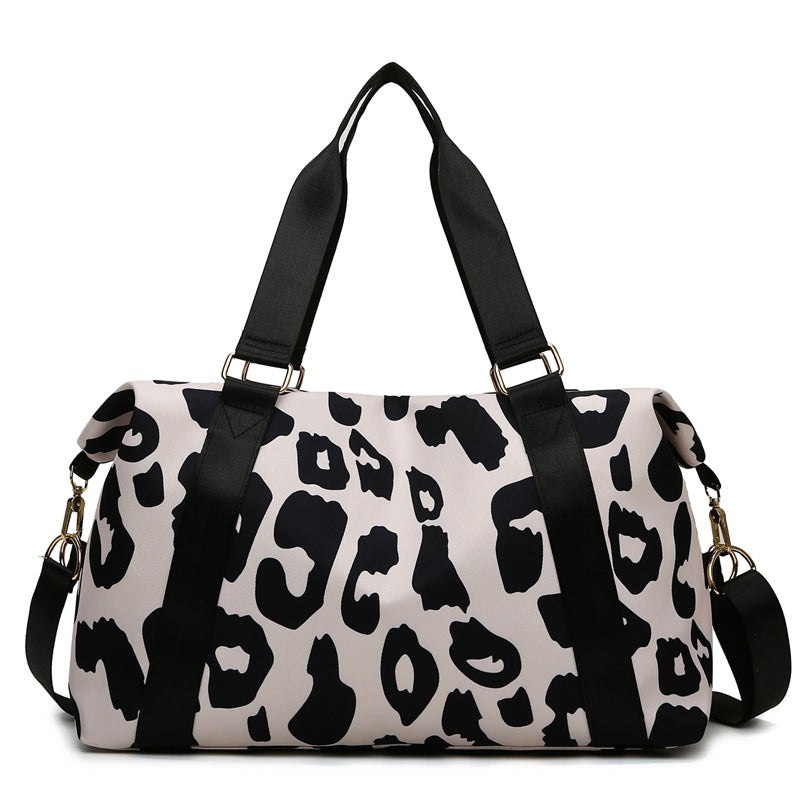 Leopard Pattern Luggage Bag Zipper Storage Bag Large Capacity Sports Bag