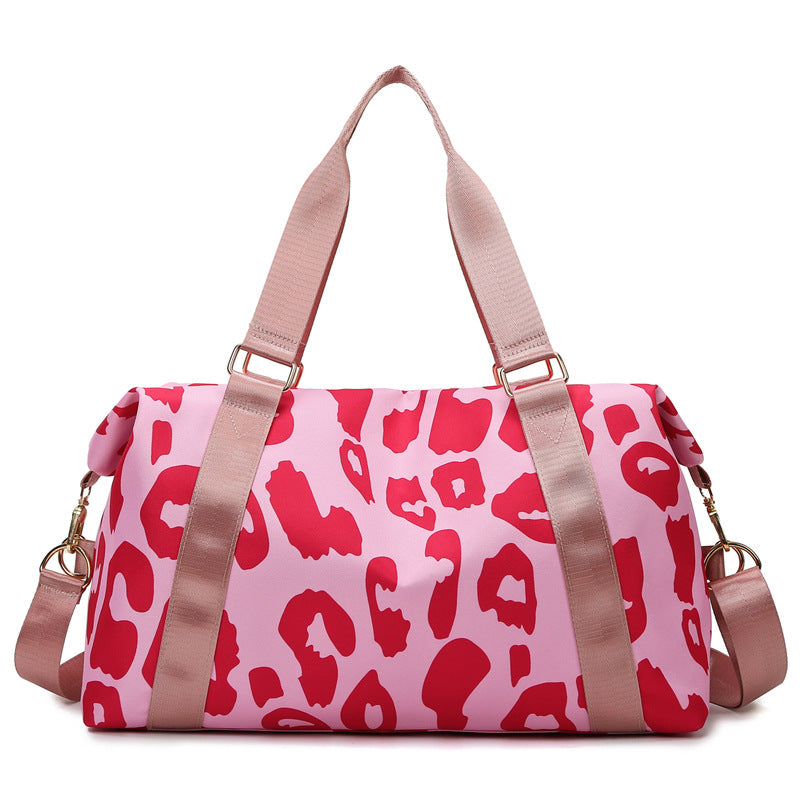 Leopard Pattern Luggage Bag Zipper Storage Bag Large Capacity Sports Bag