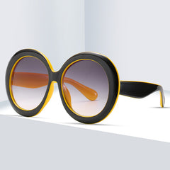 Round Thick Frame Sunglasses Vintage UV Protection Sunshade Eyewear