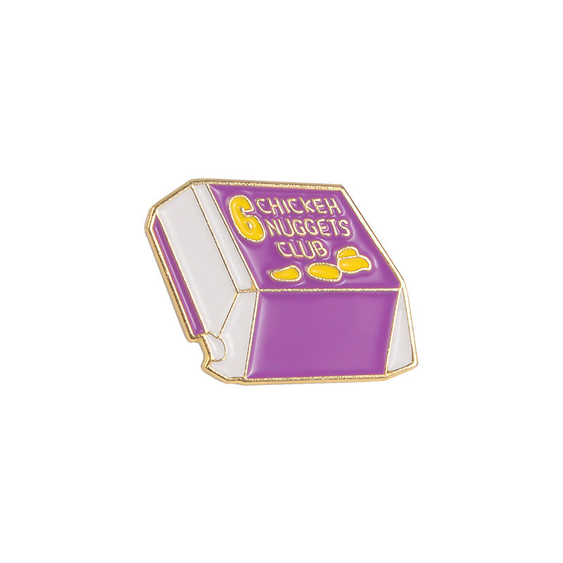 Fried Chicken Hamburger Chips Alloy Brooch