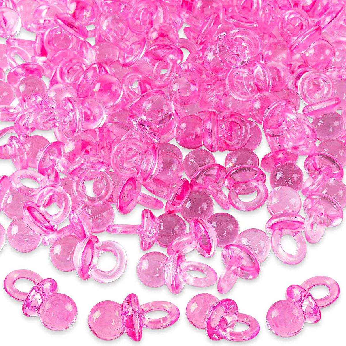 50pcs Mini Acrylic Baby Pacifiers Baby Shower Table Scatter Favors Games Birthda