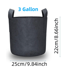 3 Gallon Grow Bags Non Woven Plant Fabric Pots with Handles