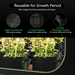 3 Gallon Grow Bags Non Woven Plant Fabric Pots with Handles