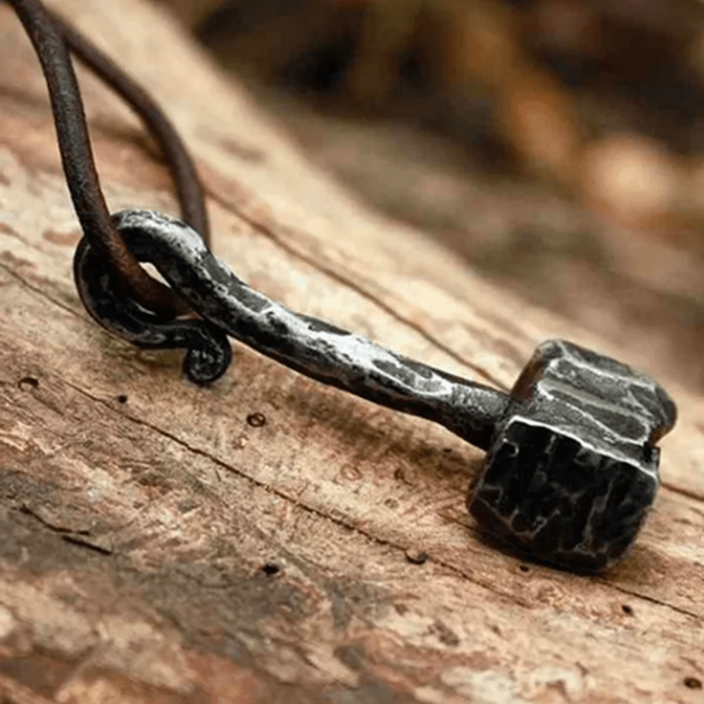 Vintage Nordic Viking Pendant Necklace Leather Necklace For Legendary Viking Amu