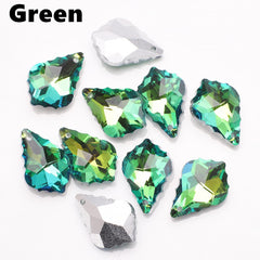 16MM Maple Leaf Crystal Glass Pendant Clothing Jewelry Shoe Buckle