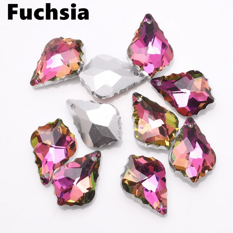 16MM Maple Leaf Crystal Glass Pendant Clothing Jewelry Shoe Buckle