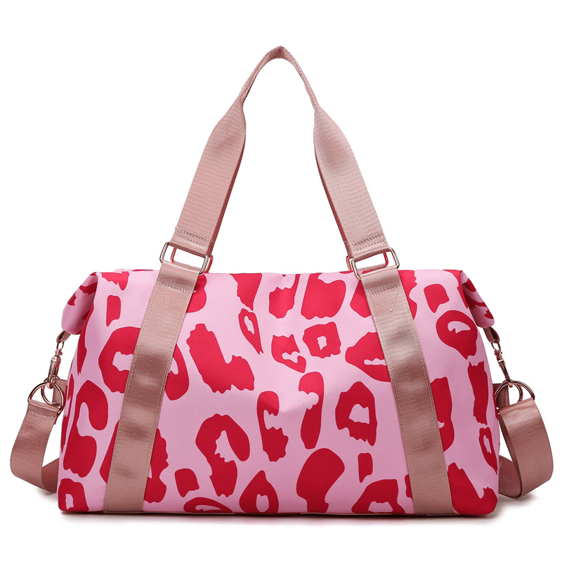 Leopard Pattern Luggage Bag Zipper Storage Bag Large Capacity Sports Bag