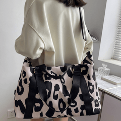 Leopard Pattern Luggage Bag Zipper Storage Bag Large Capacity Sports Bag