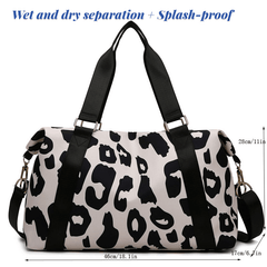 Leopard Pattern Luggage Bag Zipper Storage Bag Large Capacity Sports Bag