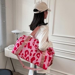 Leopard Pattern Luggage Bag Zipper Storage Bag Large Capacity Sports Bag