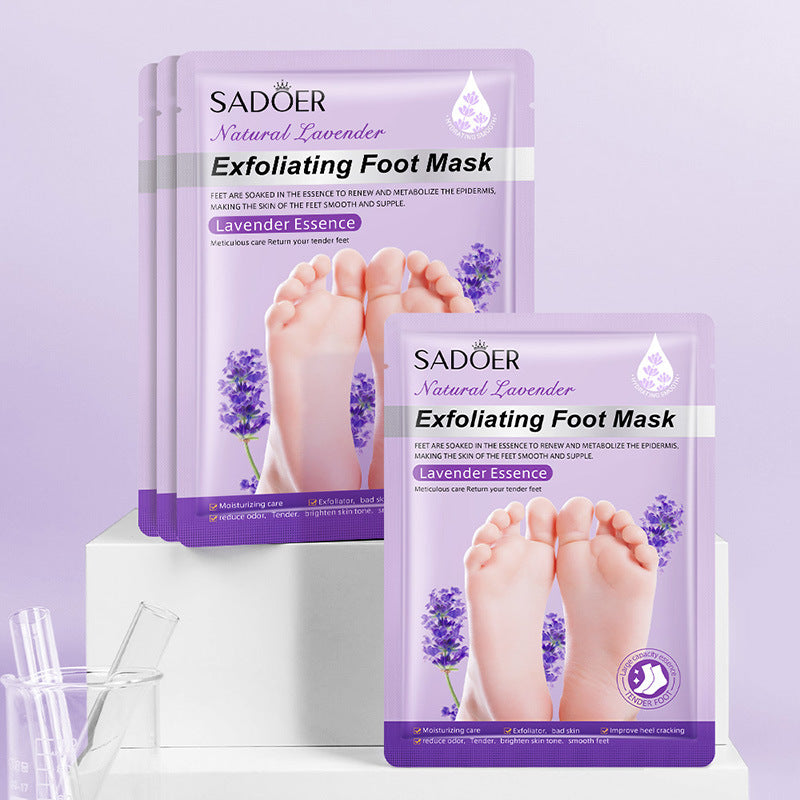 Lavender Goat Milk Foot Peel Mask for Cracked Heels 1 Pack