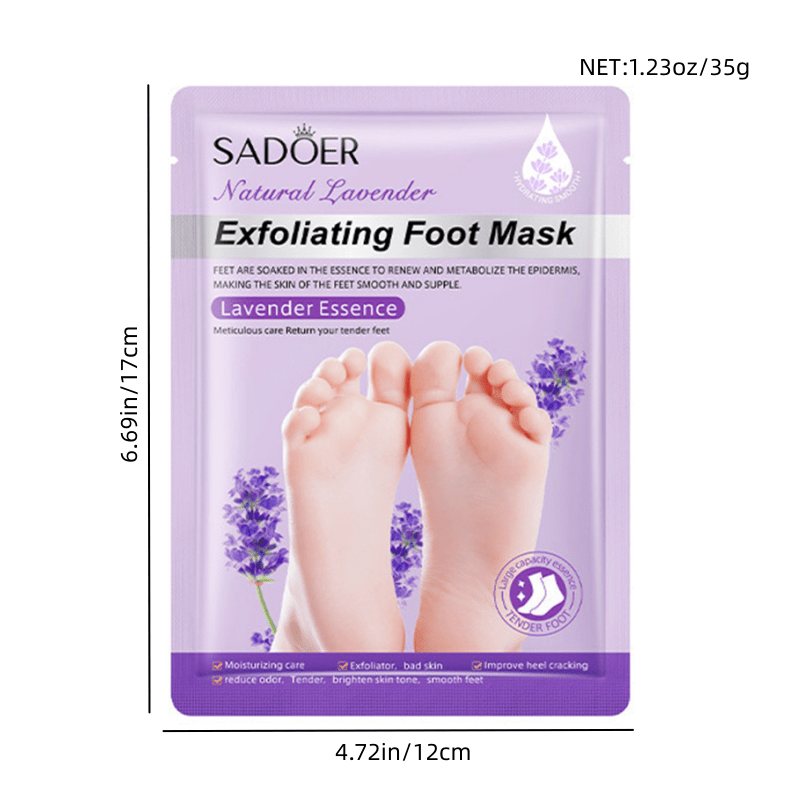Lavender Goat Milk Foot Peel Mask for Cracked Heels 1 Pack