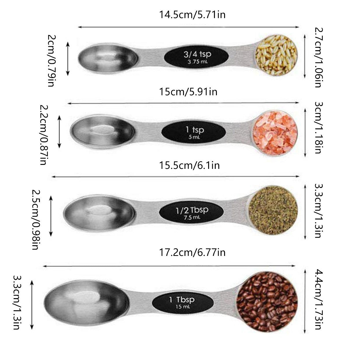 9Pc Magnetic Measuring Spoons Set for Kitchen Baking/Cooking