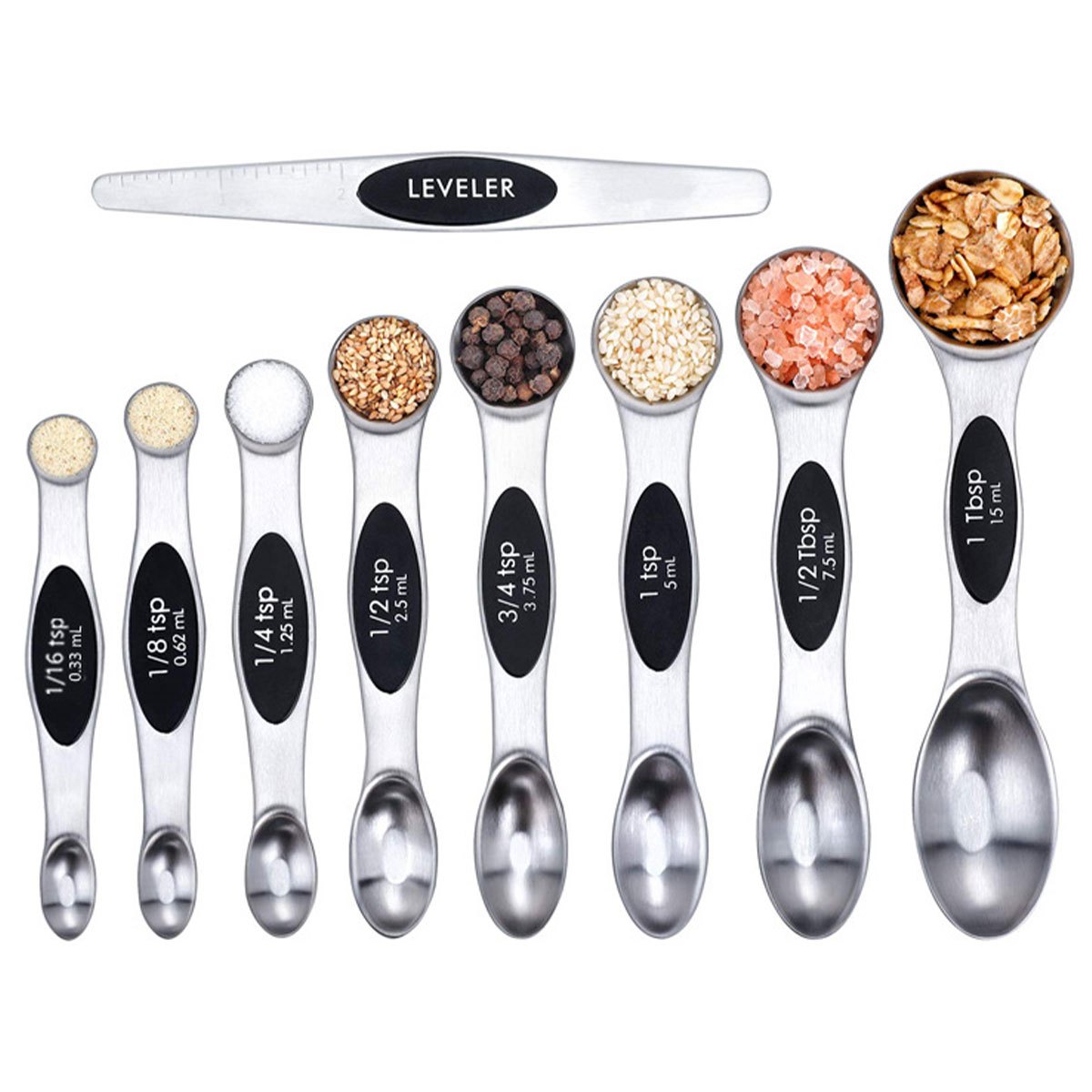 9Pc Magnetic Measuring Spoons Set for Kitchen Baking/Cooking
