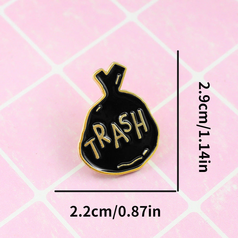Creative Garbage Bag Brooch Pin Jewelry Accessories for Men Women