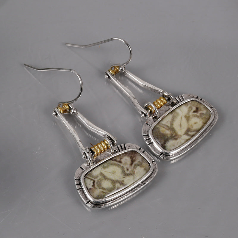 Vintage Baroque Beads Earrings Geometric Jewelry Women Girls