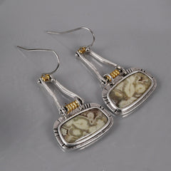 Vintage Baroque Beads Earrings Geometric Jewelry Women Girls