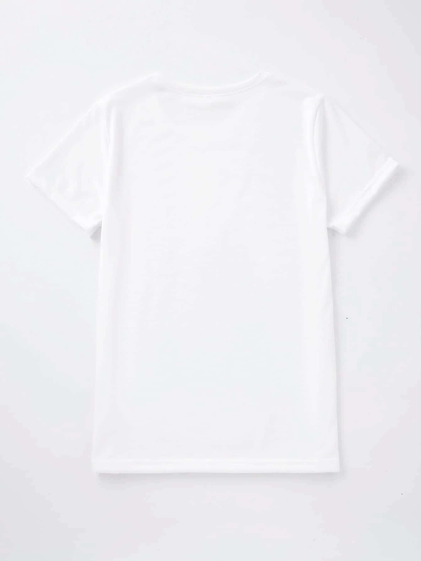 Unicorn & Shamrock Print T-shirt Crew Neck Graphic Tee Women's Clothing