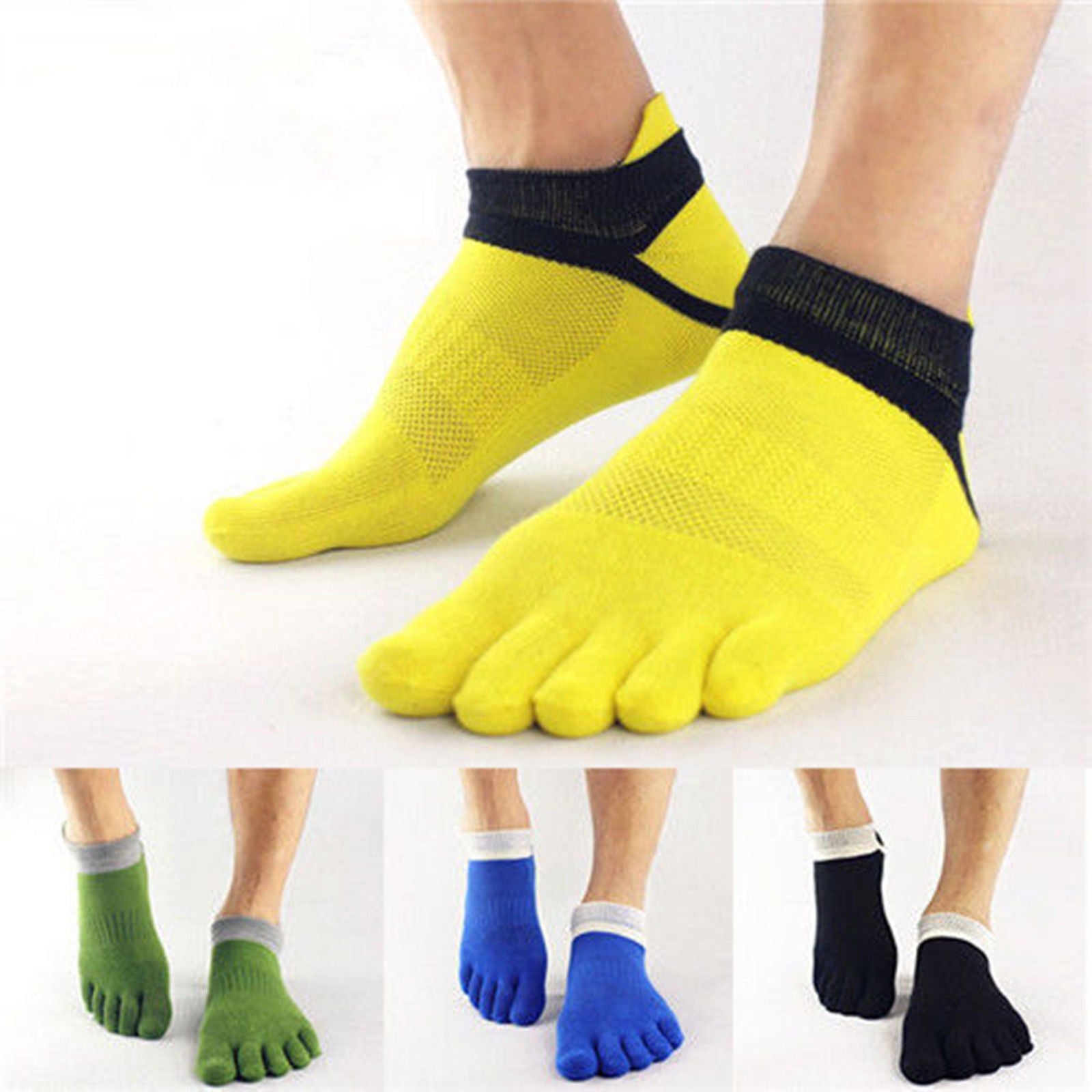 Men's 5 Finger Cotton Sports Socks Compression for Outdoor Activities