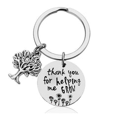 Tree Of Life & Letter Charm Keychain Metal Key Ring Purse Bag Charm