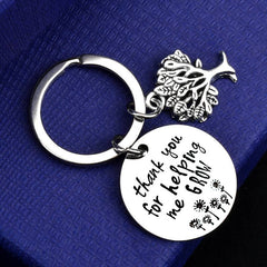 Tree Of Life & Letter Charm Keychain Metal Key Ring Purse Bag Charm