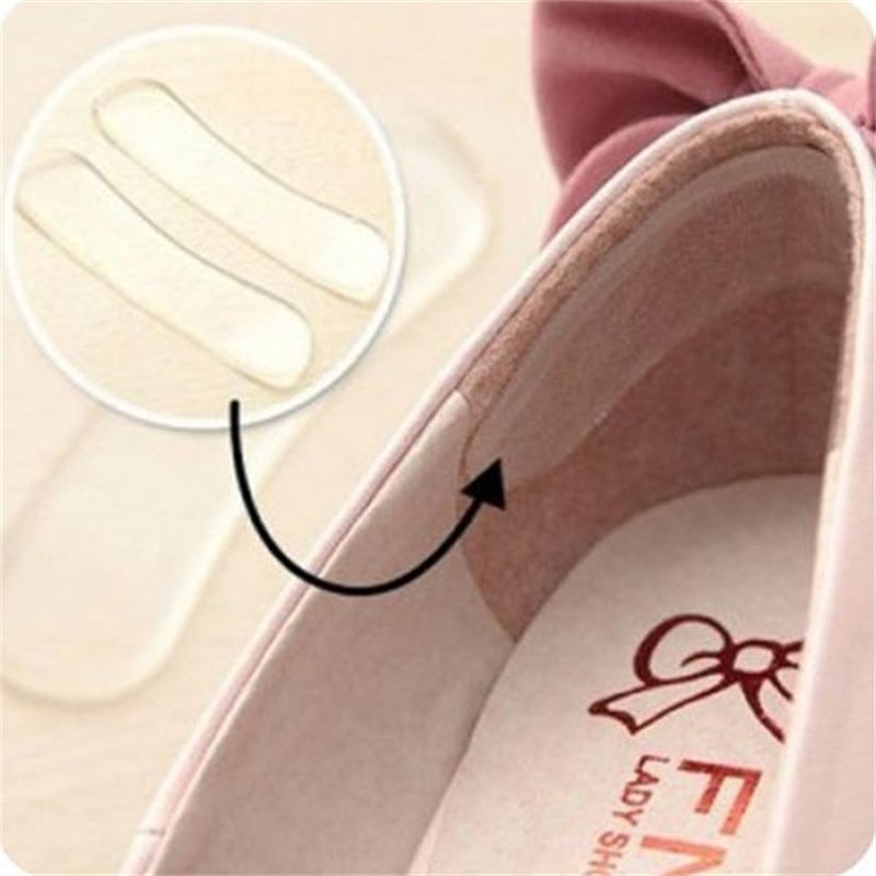 1pair Gel Silicone Heel Grip Liner Shoe Insole Pad Insert Foot Care Protector