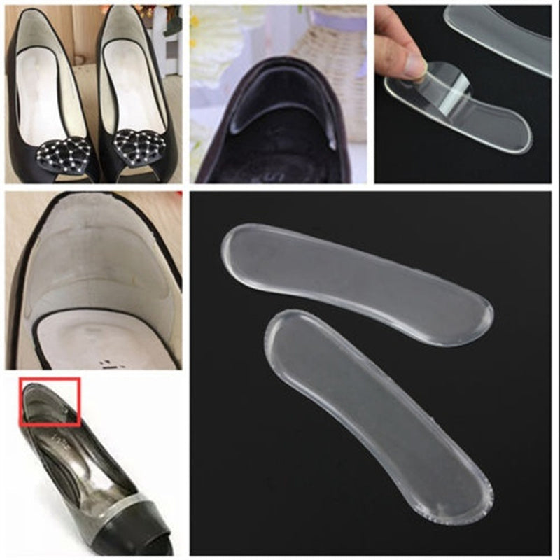 1pair Gel Silicone Heel Grip Liner Shoe Insole Pad Insert Foot Care Protector