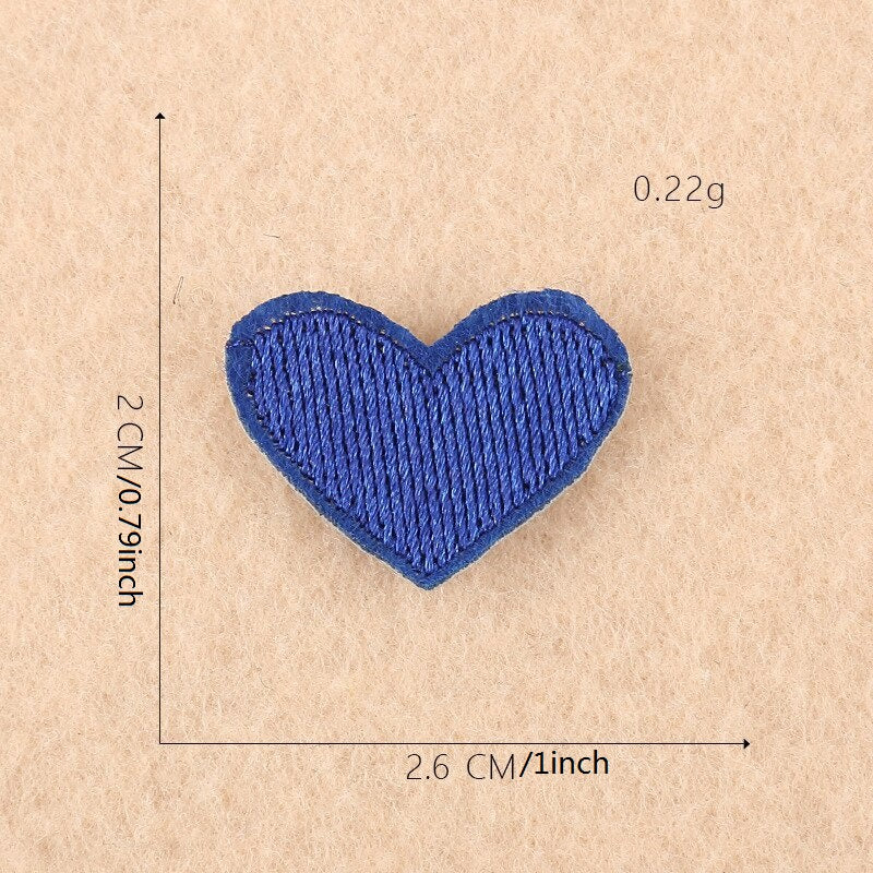 Mix Embroidered Heart Patches Small Love Heart Stickers DIY Fabric Appliques
