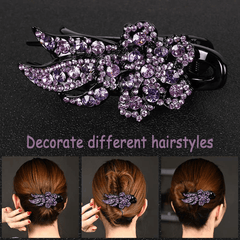4 PCS Butterfly Hair Clip with Rhinestones Duckbill Clip Flowers for Women