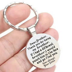 Brother Thank You Keychain Time Gem