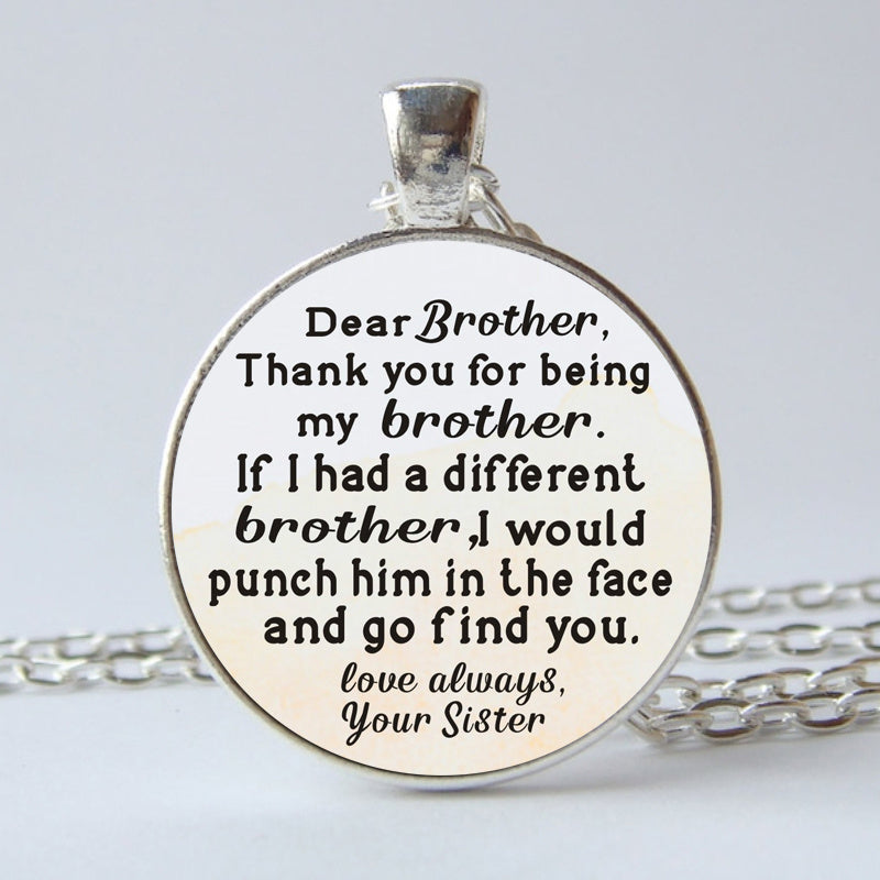 Brother Thank You Keychain Time Gem