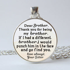 Brother Thank You Keychain Time Gem