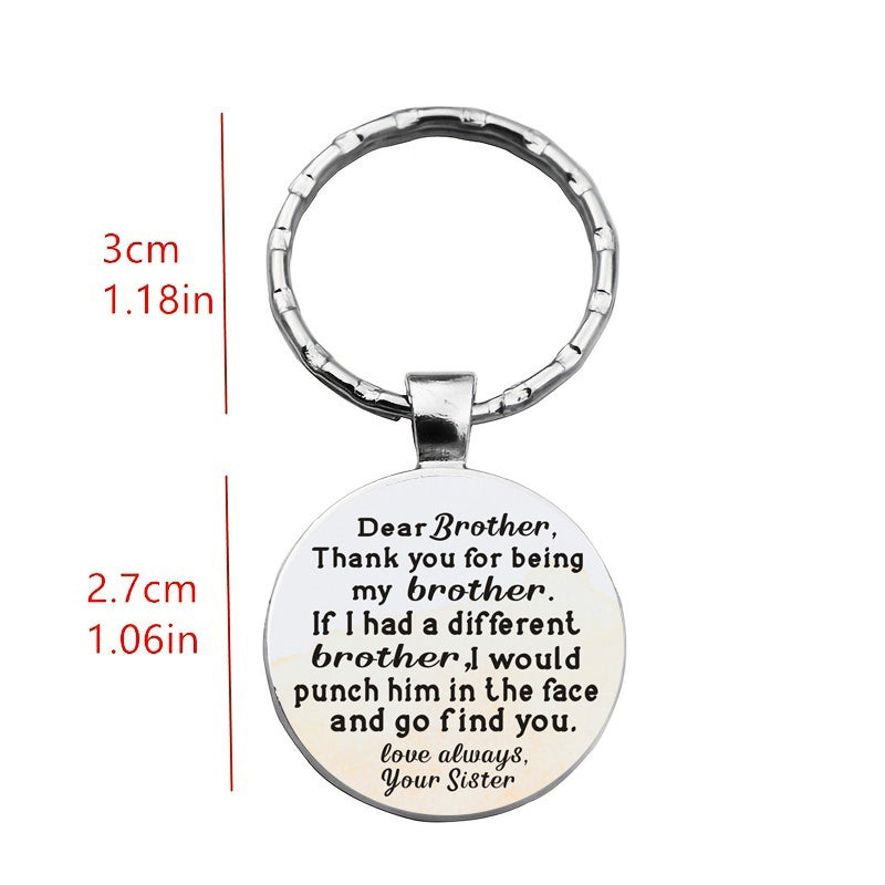 Brother Thank You Keychain Time Gem
