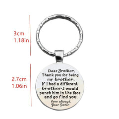 Brother Thank You Keychain Time Gem