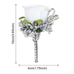 Flower Shaped Brooch Wedding Groom Bridal Pin Rose Groomsmen Bridesm