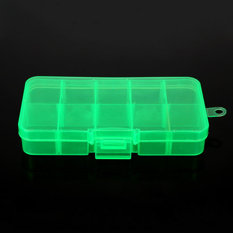 Adjustable 10 Grid Jewelry Storage Box Hard Plastic Organizer