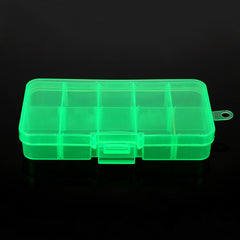 Adjustable 10 Grid Jewelry Storage Box Hard Plastic Organizer