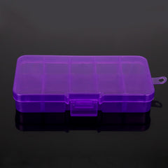 Adjustable 10 Grid Jewelry Storage Box Hard Plastic Organizer