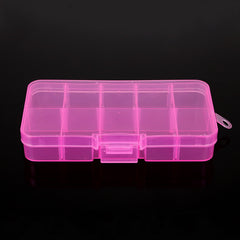 Adjustable 10 Grid Jewelry Storage Box Hard Plastic Organizer