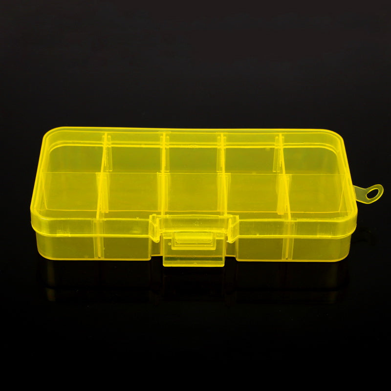 Adjustable 10 Grid Jewelry Storage Box Hard Plastic Organizer