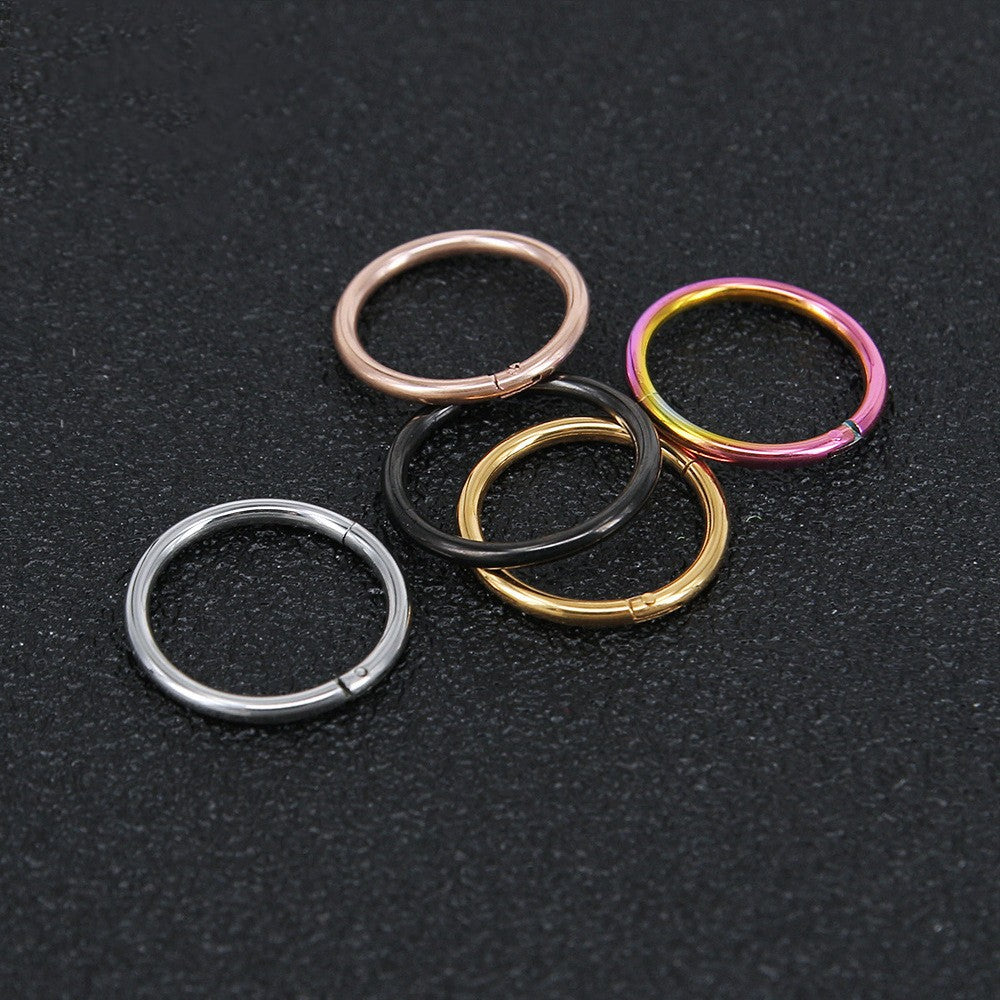 1PC Surgical Steel Hinged Nose Rings Hoop Ring Sleeper Lip Ear Nose Body Piercin