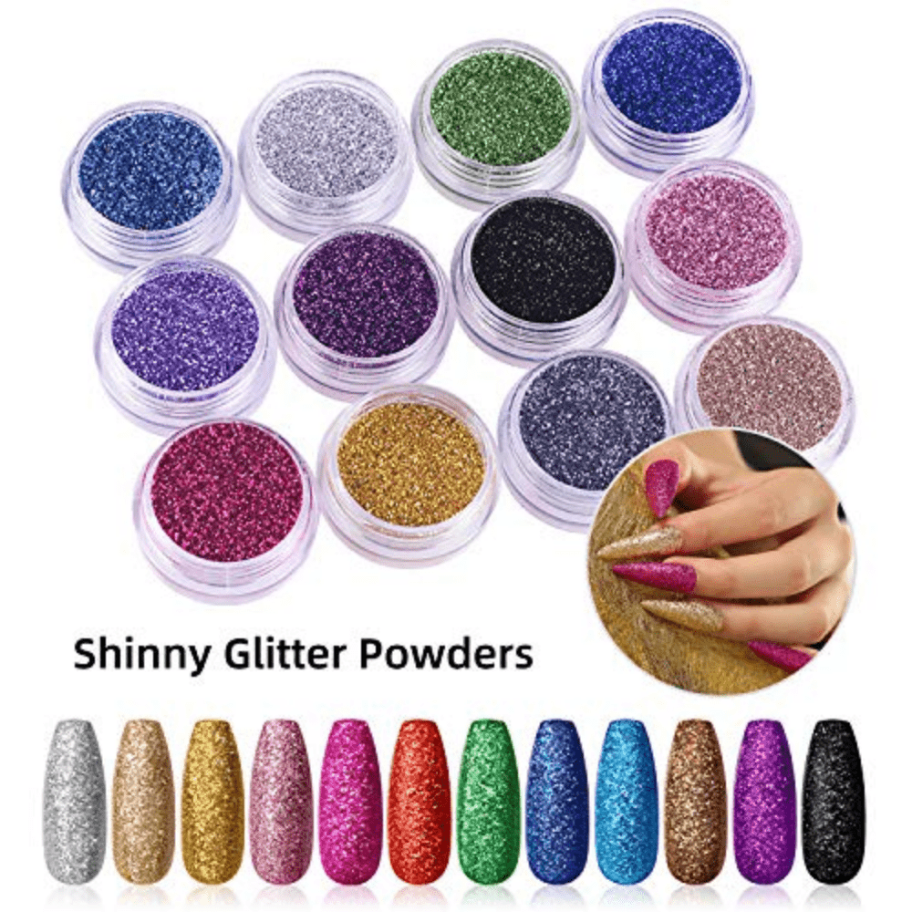 Glitter Acrylic Powder Nail Extension Set - Beginner's Nail Kit