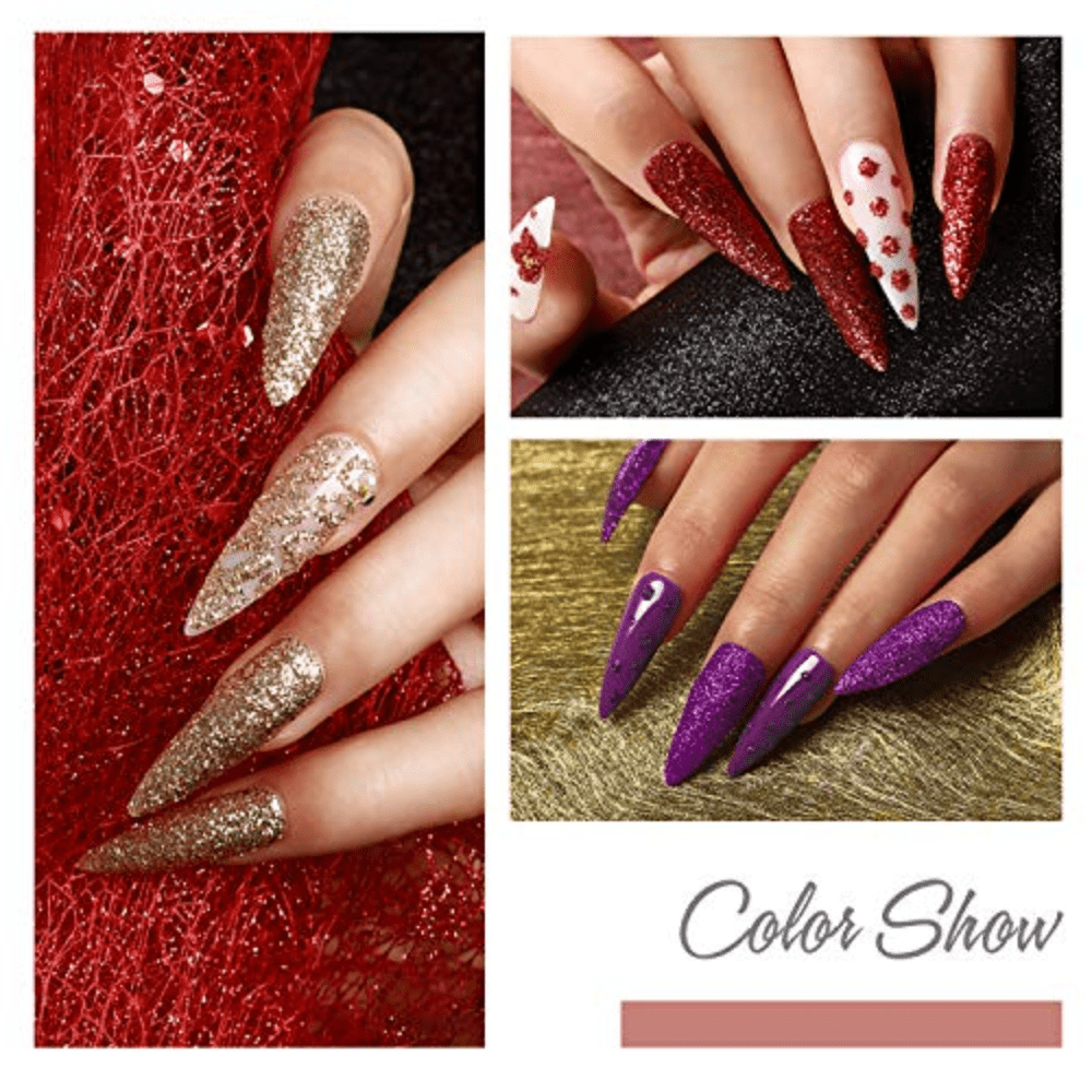 Glitter Acrylic Powder Nail Extension Set - Beginner's Nail Kit
