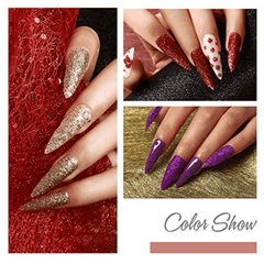 Glitter Acrylic Powder Nail Extension Set - Beginner's Nail Kit