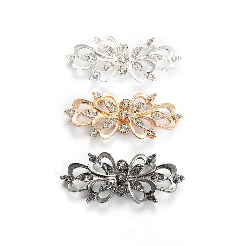Crystal Cardigan Clips Rhinestone Buttons Alloy Buckle Collar