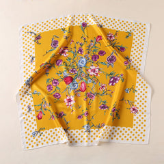 Polka Dot Print Silk Scarf Neckerchief Head Wrap Sunscreen Shawl Headband