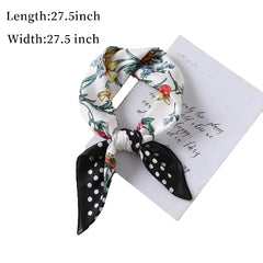 Polka Dot Print Silk Scarf Neckerchief Head Wrap Sunscreen Shawl Headband