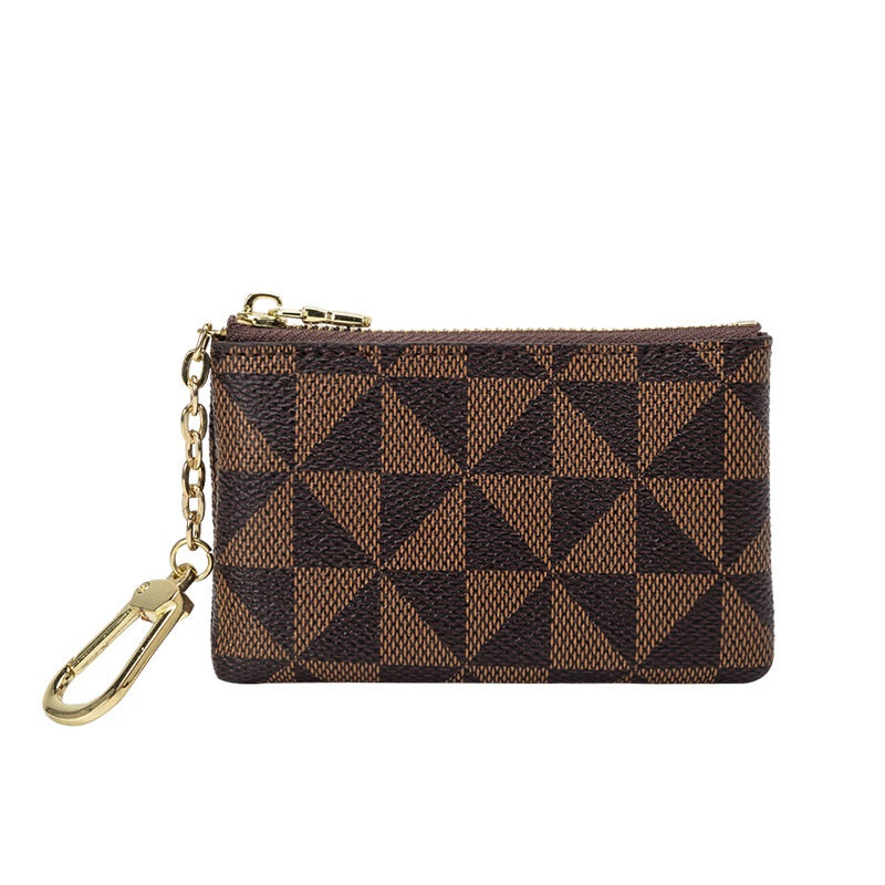 Unisex Geometric Print Zip Coin Purse Wallet Mini Handbag